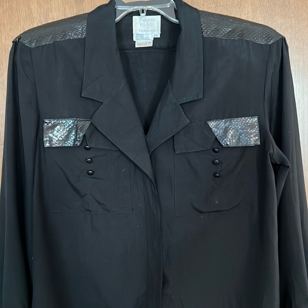 VTG Francesca by Damon for Starington Snake Skin Details Shirt size 12